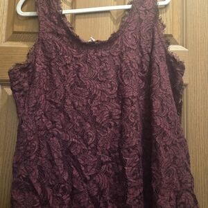 Aritzia Red Ruffled Tank Top